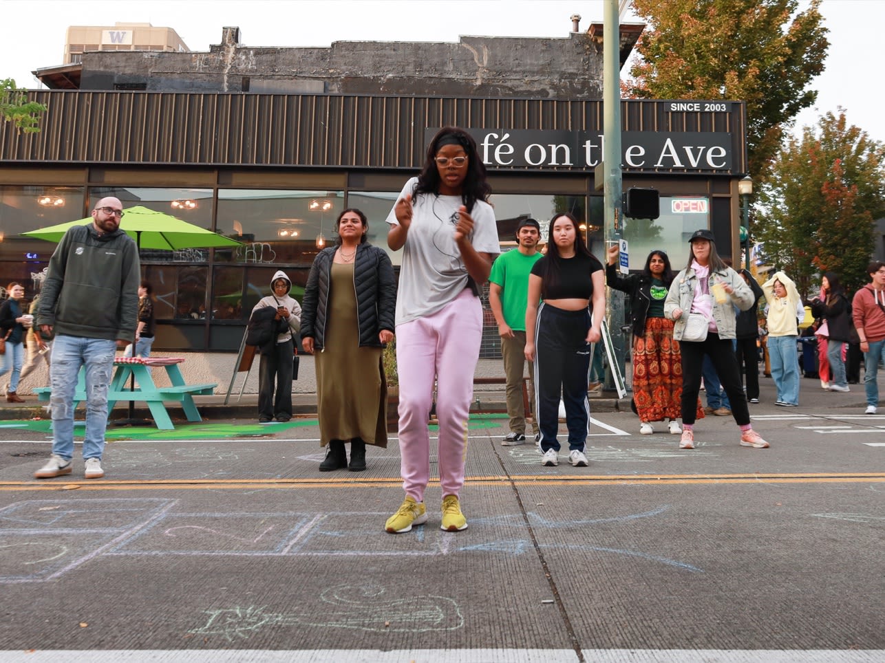 Dancing class in the street