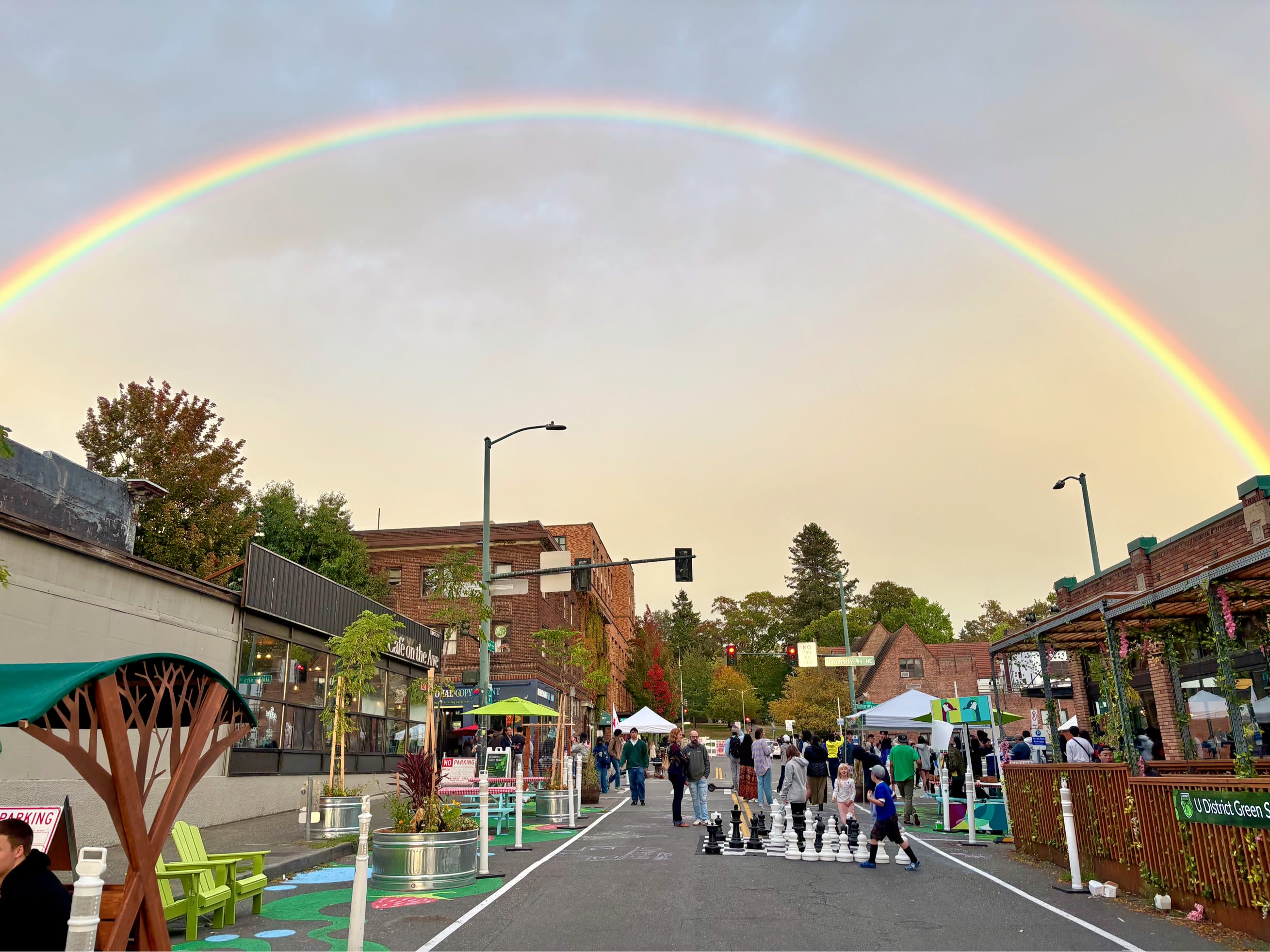 Last day of Summer Green Street with rainbow overhead